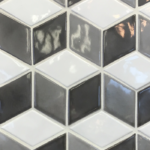 Potter's Wall Rhomboid Cube Design - Storm, Stone and Cotton