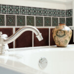 Field Tile 4 x 4 Cattail Brown.  Winter Wall Border Polychrome