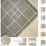 Field Tile Mushroom & Lichen Green.  Monochrome Decos Lichen Green