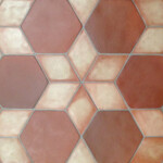 12" Hex, Red and Small Diamond, Antiqua Light